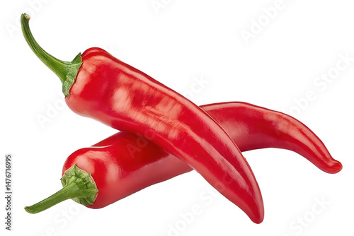 red hot chili peppers isolated on white background