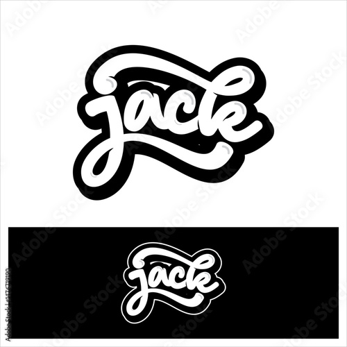 Lettering Typhographi name of Jack with handwriting classic style, can use to be logo, mark or identity