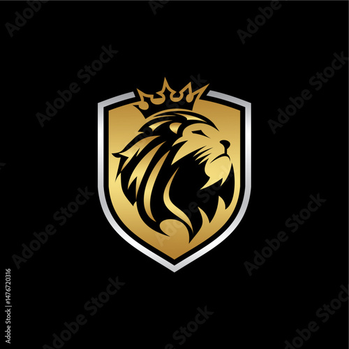 Logo Lion and Shield Golden Pride 
