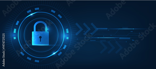 computer security concept with lock