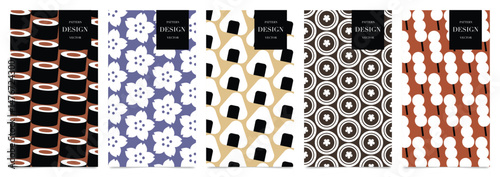 Japanese patterns vector. Geometric shape and ornamental vector patterns and swatches. Design for fabric , wallpaper, banners and cover background.
