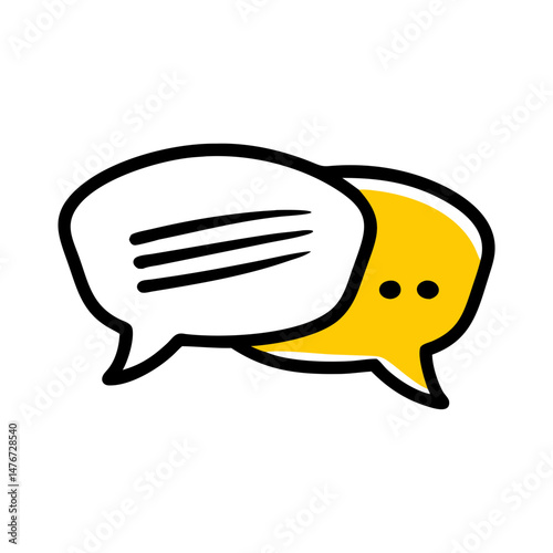 Chat bubbles representing conversation in simple illustration style  