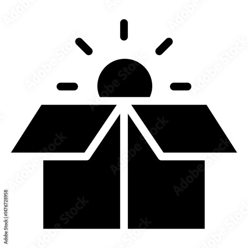 think outside the box glyph icon