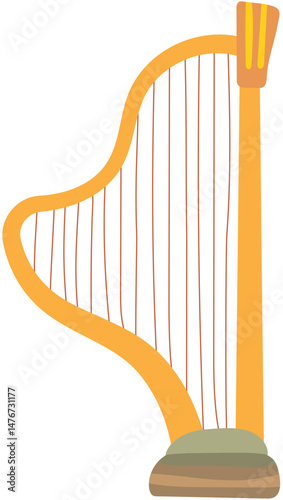 vector illustration of harp