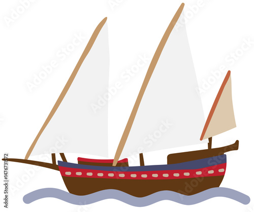 vector illustration of xebec