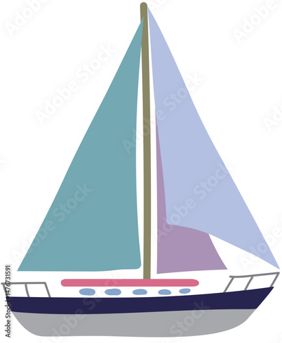 vector illustration of yacht