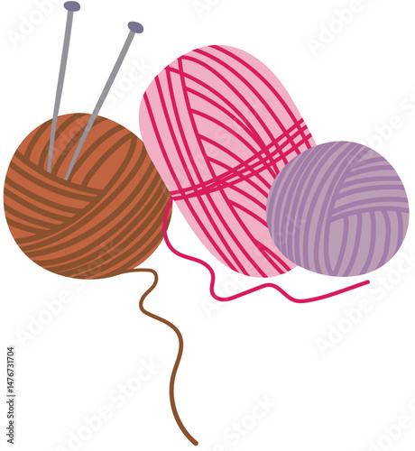 vector illustration of colourful yarns