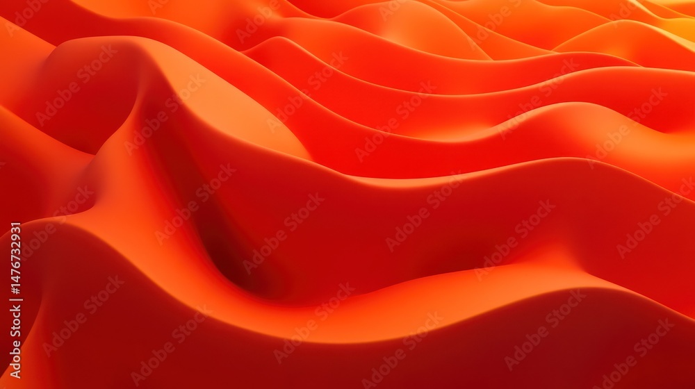 Fototapeta premium Abstract orange red waves