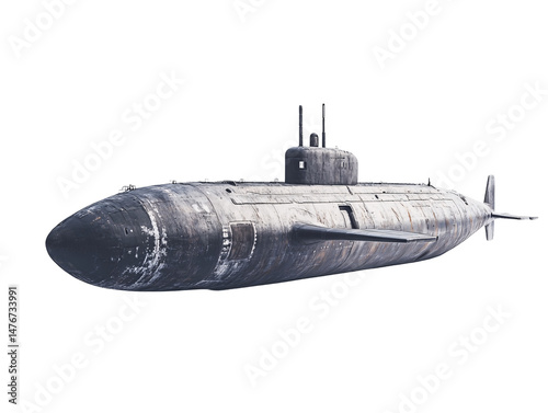 a submarine with a white background