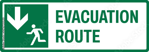 emergency and first aid safety signs v2 uppercase text_evacuation route_landscape size 1/2 a4,a3,a2,a1 	

