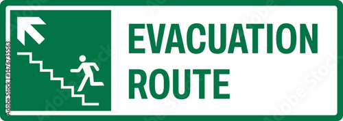 emergency and first aid safety signs v2 uppercase text_evacuation route_landscape size 1/2 a4,a3,a2,a1	 
