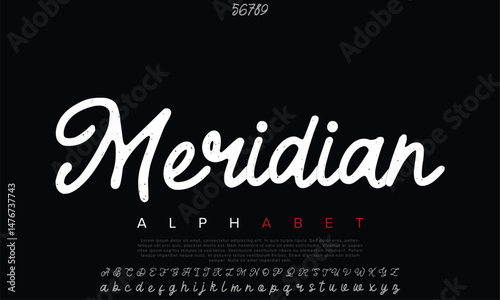 Luxury Meridian Free Regular alphabet letters font for logo