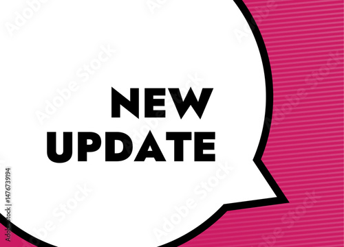 modern cool banner with new update text in white dialog box
