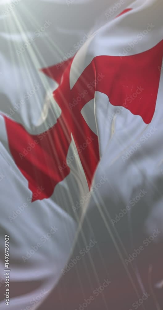 Knights templar flag. 4K Vertical. Loop