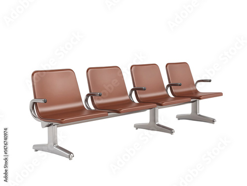 a row of brown chairs