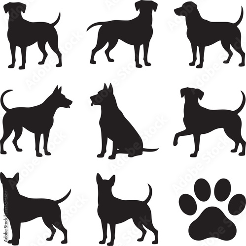 Playful Puppy Silhouette Set

Loyal Dog Vector Collection

Canine Companion Icon Pack

Cute Dog Silhouettes for Design

Dog Breeds Vector Art Bundle

