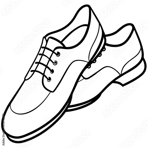 Black Jazz Shoes Silhouette Vector on White Background