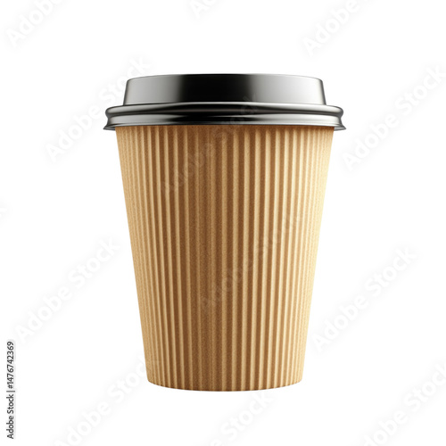 Wallpaper Mural Paper coffee cup with ribbed design, ready for beverage, cutout isolated on transparent bg, png Torontodigital.ca