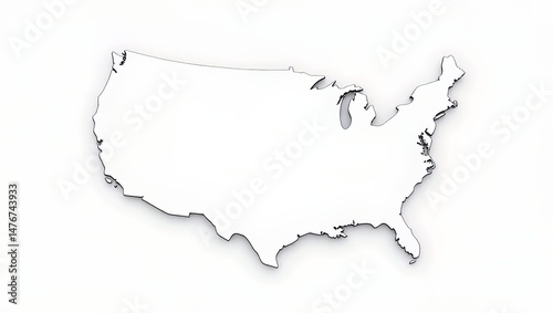 USA map outline vector illustration