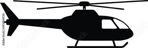 Helicopter silhouette vector, Copter icon vector illustration, Helicopter icon vector