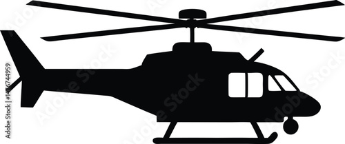 Helicopter silhouette vector, Copter icon vector illustration, Helicopter icon vector
