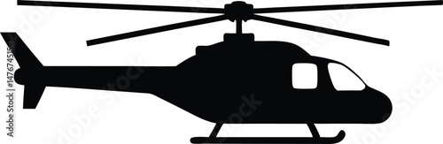 Helicopter silhouette vector, Copter icon vector illustration, Helicopter icon vector