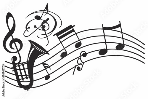 music icon set sihouette black vector