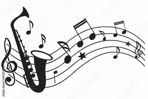 music icon set sihouette black vector