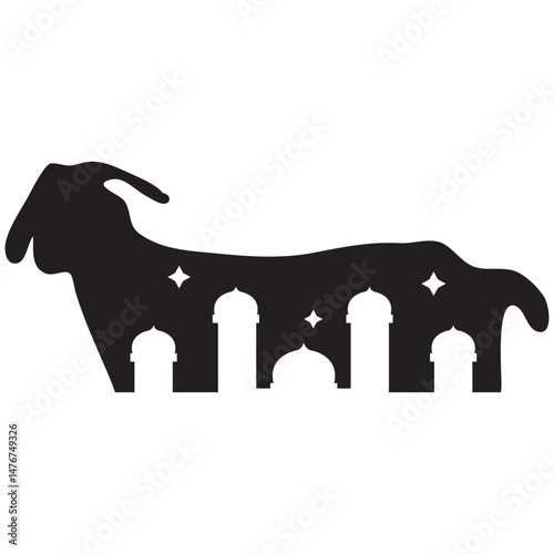 Eid Al-Adha Sacrificial Animals Silhouette