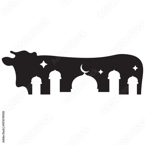 Eid Al-Adha Sacrificial Animals Silhouette