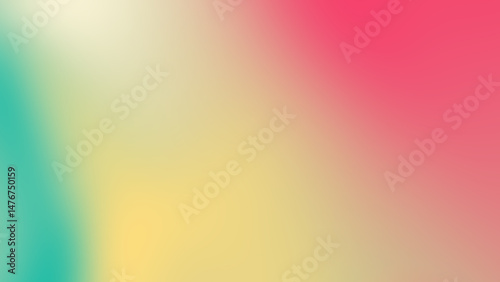 Blurred pastel gradient of teal, yellow, and pink hues. Suitable for backgrounds, abstract design projects, or trendy social media graphics.