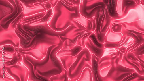 Pink fabric folds with a lustrous wavy texture, great for fashion design, background images, textiles, feminine themes, and digital artworks.