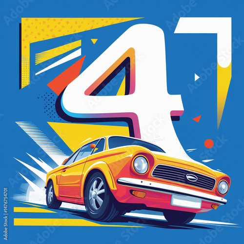 retro car vector illustration