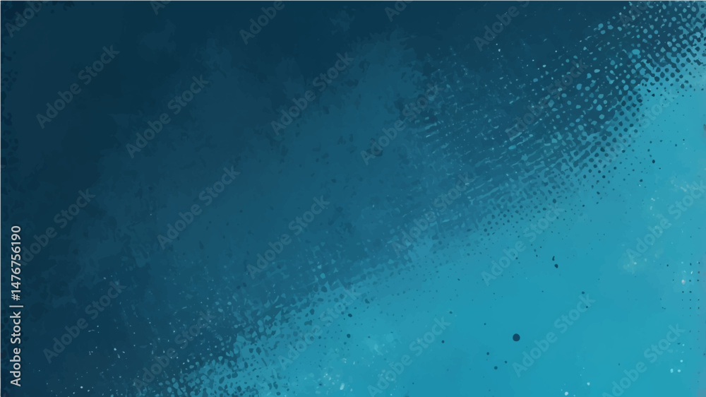 Obraz premium Abstract blue grunge background with halftone effect.