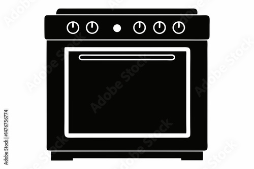 oven sihouette black vector
