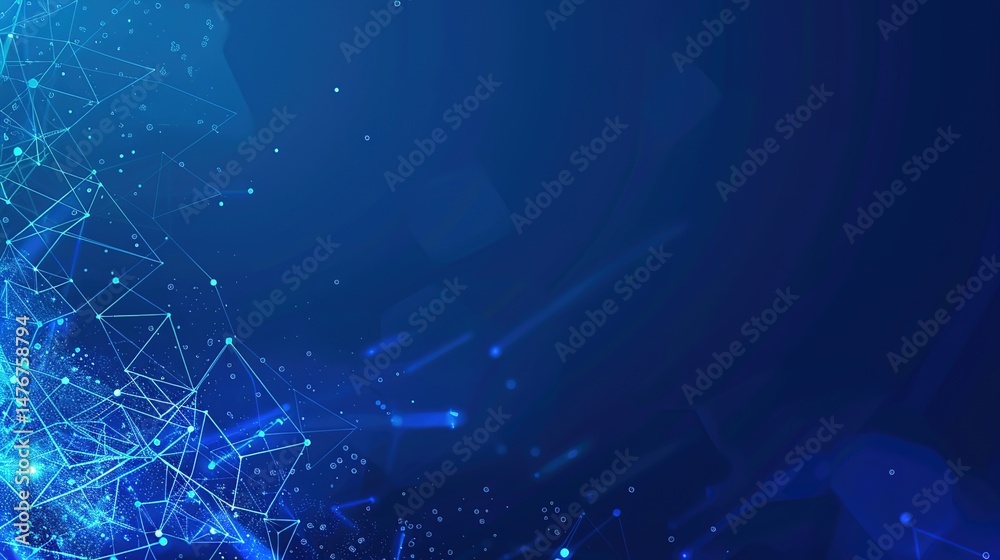 Fototapeta premium Blue business background 3D cube technology