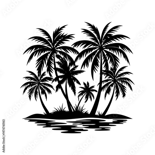 palm tree silhouette vector