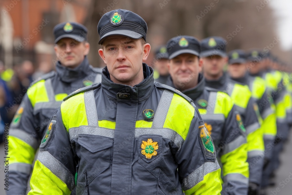 Irish Paramedics in Uniform: A Serene and Formal Portrait Irish Paramedics in Uniform: A Serene and Formal Portrait