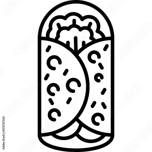 Burrito Icon Vector Element