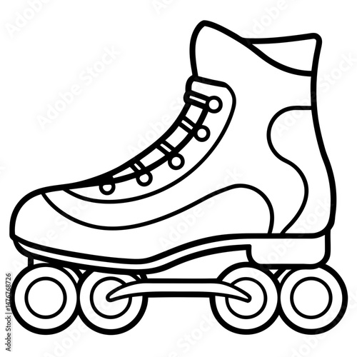 Inline Skates Silhouette Vector on White