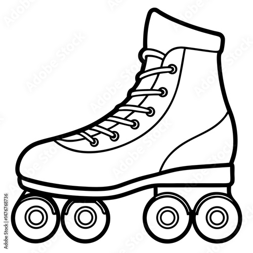 Inline Skates Silhouette Vector on White
