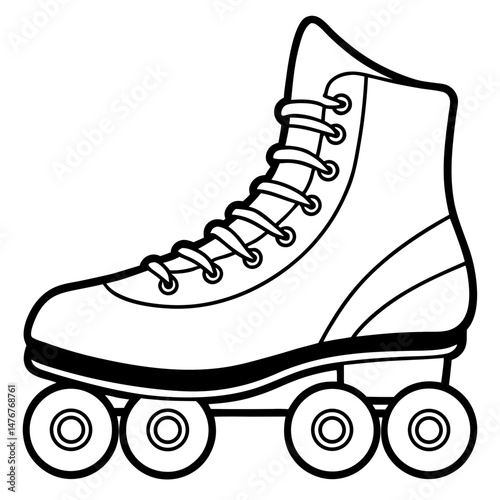 Inline Skates Silhouette Vector on White