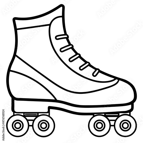 Inline Skates Silhouette Vector on White