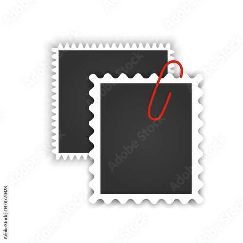 Empty photo picture frames Photos Held Together by Paperclips