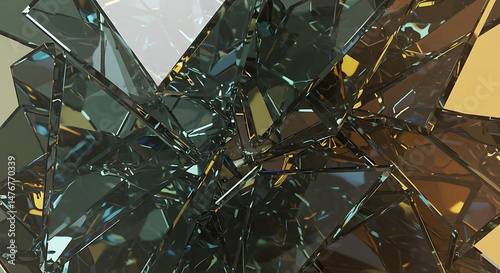 Shattered Reflections: Gold & Teal