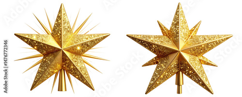 Rusty Blue Steel Oil Drum with Weathered Texture, isolated on transparent background PNG - Sparkling Golden Star Christmas Tree Topper, Isolated on Transparent Background PNG