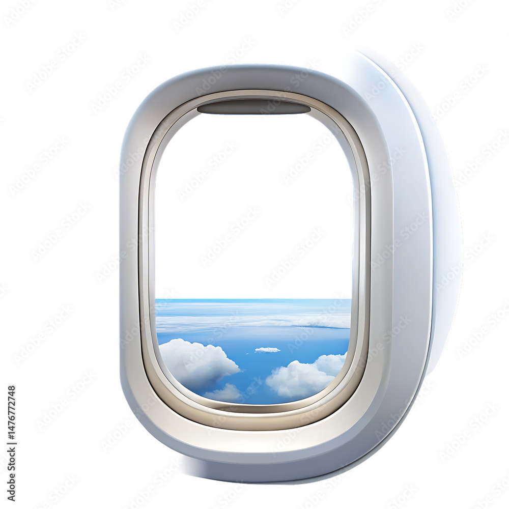 Fototapeta premium airplane window isolated on white background. PNG.AI GENERATED