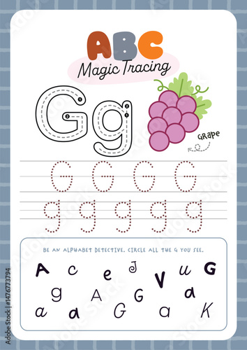 Printable worksheet featuring cute kawaii alphabet tracing activity for kids fun learning perfect for preschool and kindergarten to practice handwriting and letter recognition