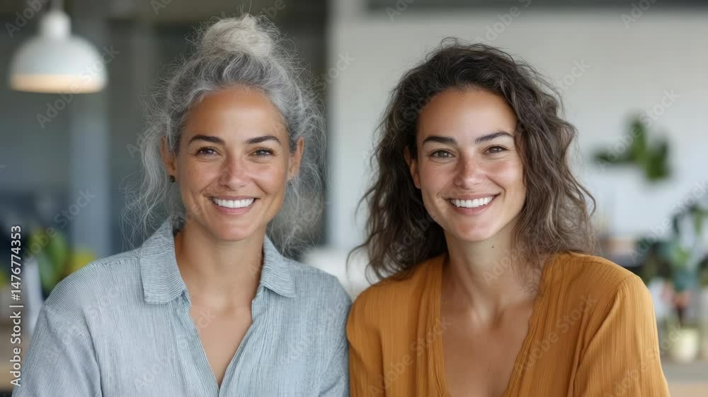 Smiling Women in Modern Workspace Celebrating Friendship and Joy Together Smiling Women in Modern Workspace Celebrating Friendship and Joy Together