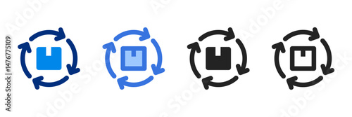 Turnover Icon Set Multiple Style Vector Illustration